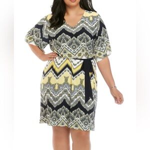 Sandra Darren Paisley and Chevron Kimono Sleeve Dress
Size XL